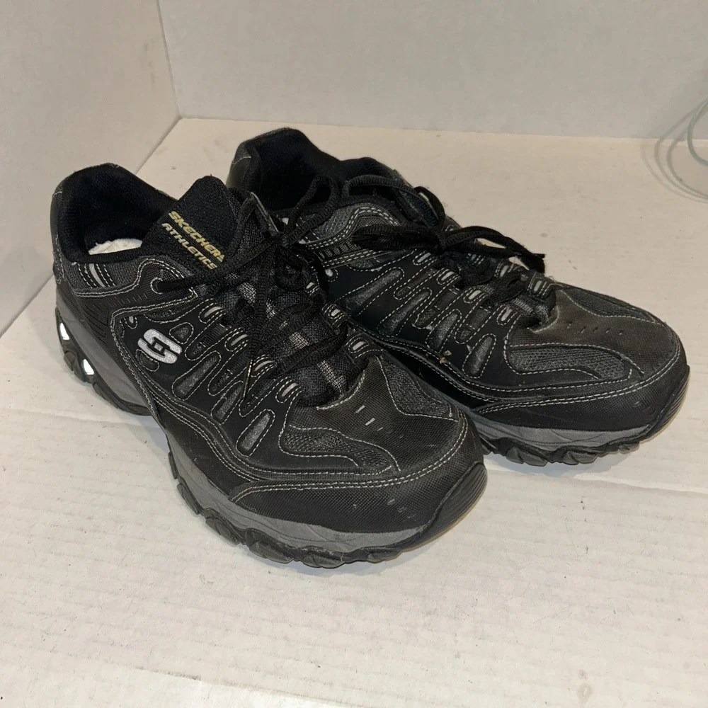 Skechers Sport After Burn M. Fit Shoes Mens‎ Size 12 Black 50125